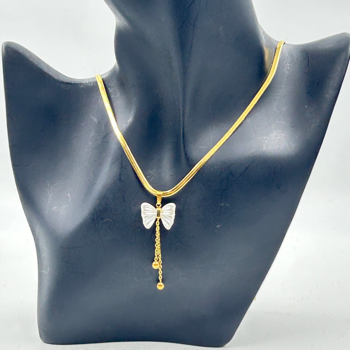 18K Gold Plated BOW Necklace Sanke Cahin