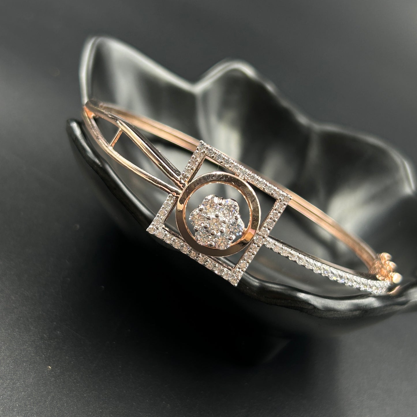 Rose Gold Kada/Bracelet - Pure Silver