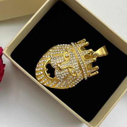 Lion Face Men's Hip Hop Pendant - Stainless Steel