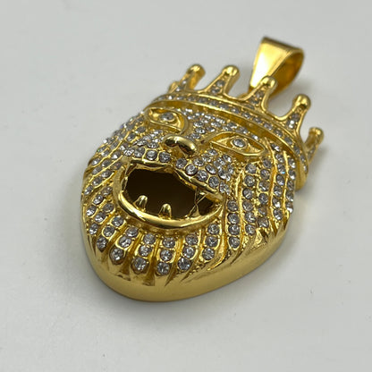 Lion Face Men's Hip Hop Pendant - Stainless Steel