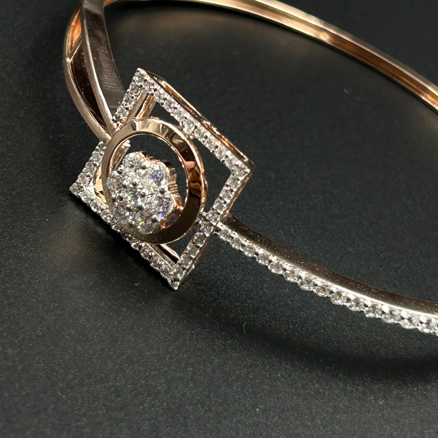 Rose Gold Kada/Bracelet - Pure Silver