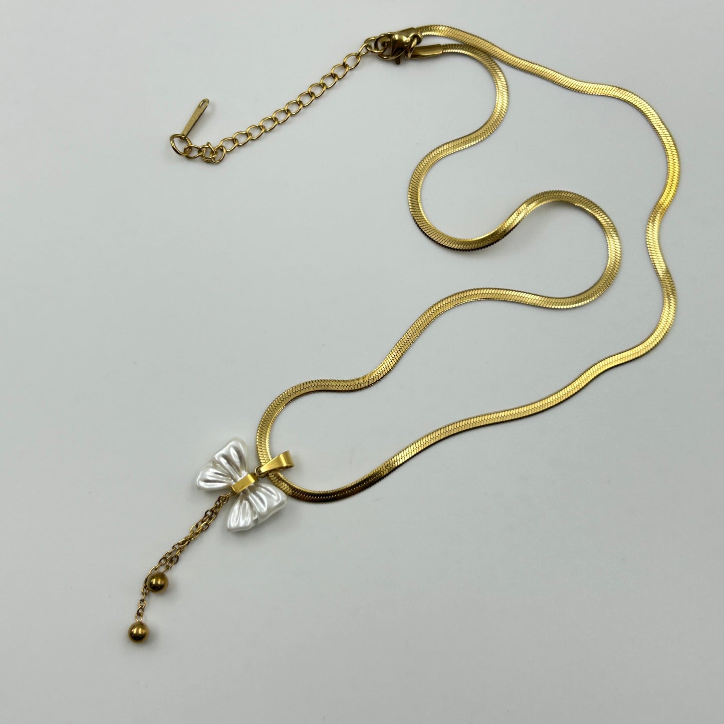 18K Gold Plated BOW Necklace Sanke Cahin