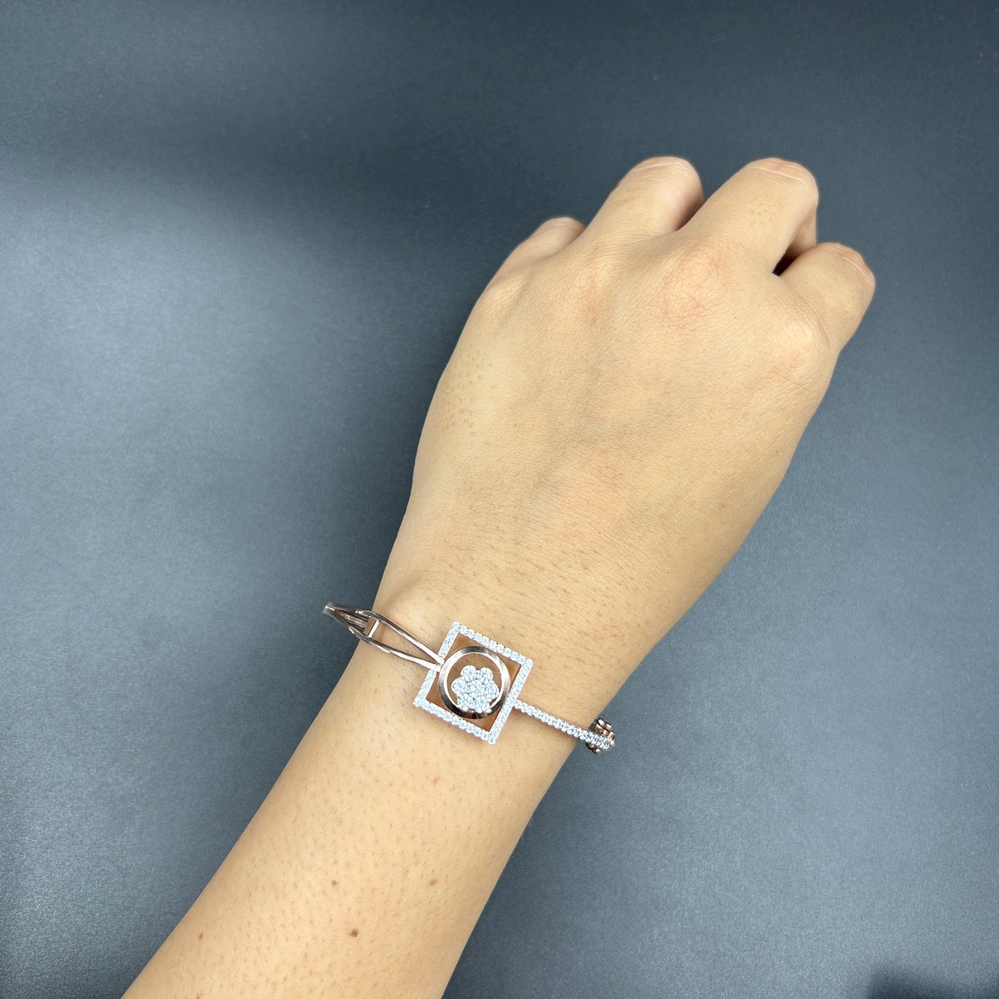 Rose Gold Kada/Bracelet - Pure Silver