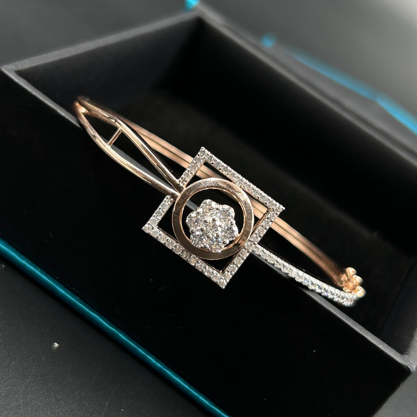 Rose Gold Kada/Bracelet - Pure Silver