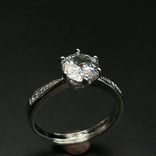 18k white gold plated ring