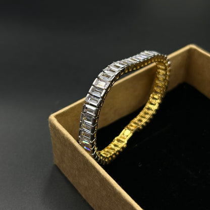 18k Gold Plated Baguette Cut Bracelet