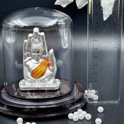 Palm Buddha Pure 999 Silver Murti