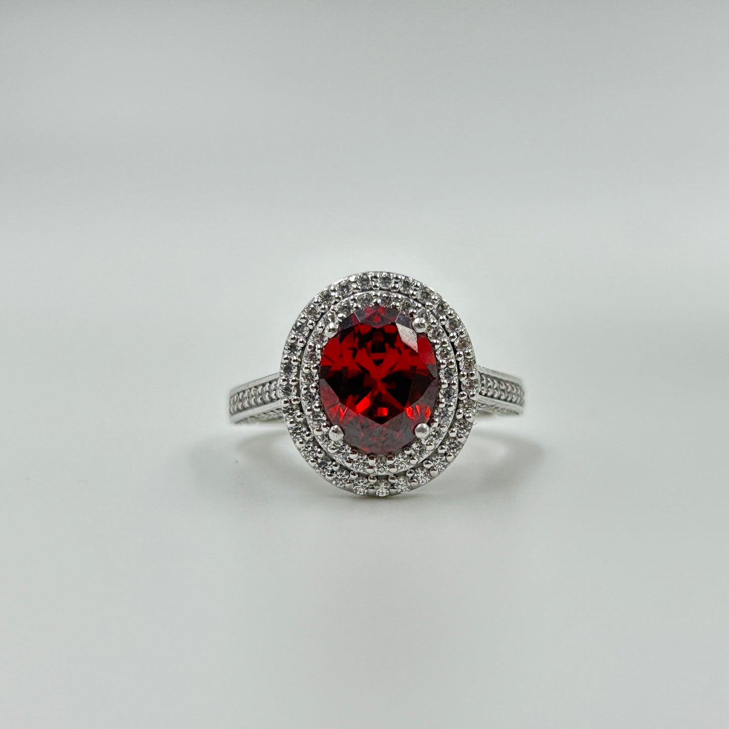 Women's Ruby Ring - Silver Ruby Ring