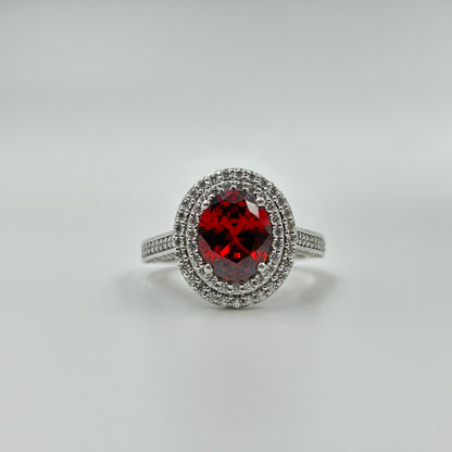 Women's Ruby Ring - Silver Ruby Ring