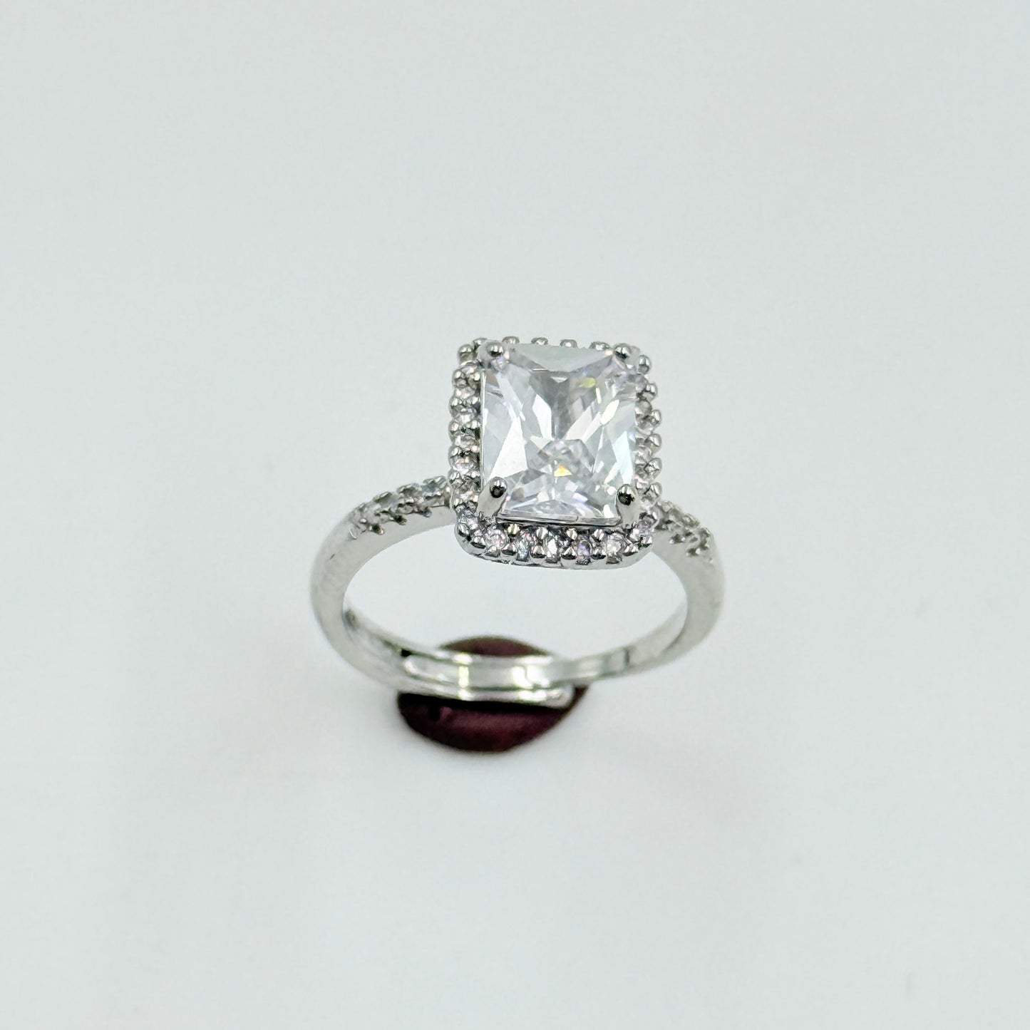 Diamond Ring 18k White Gold Plated