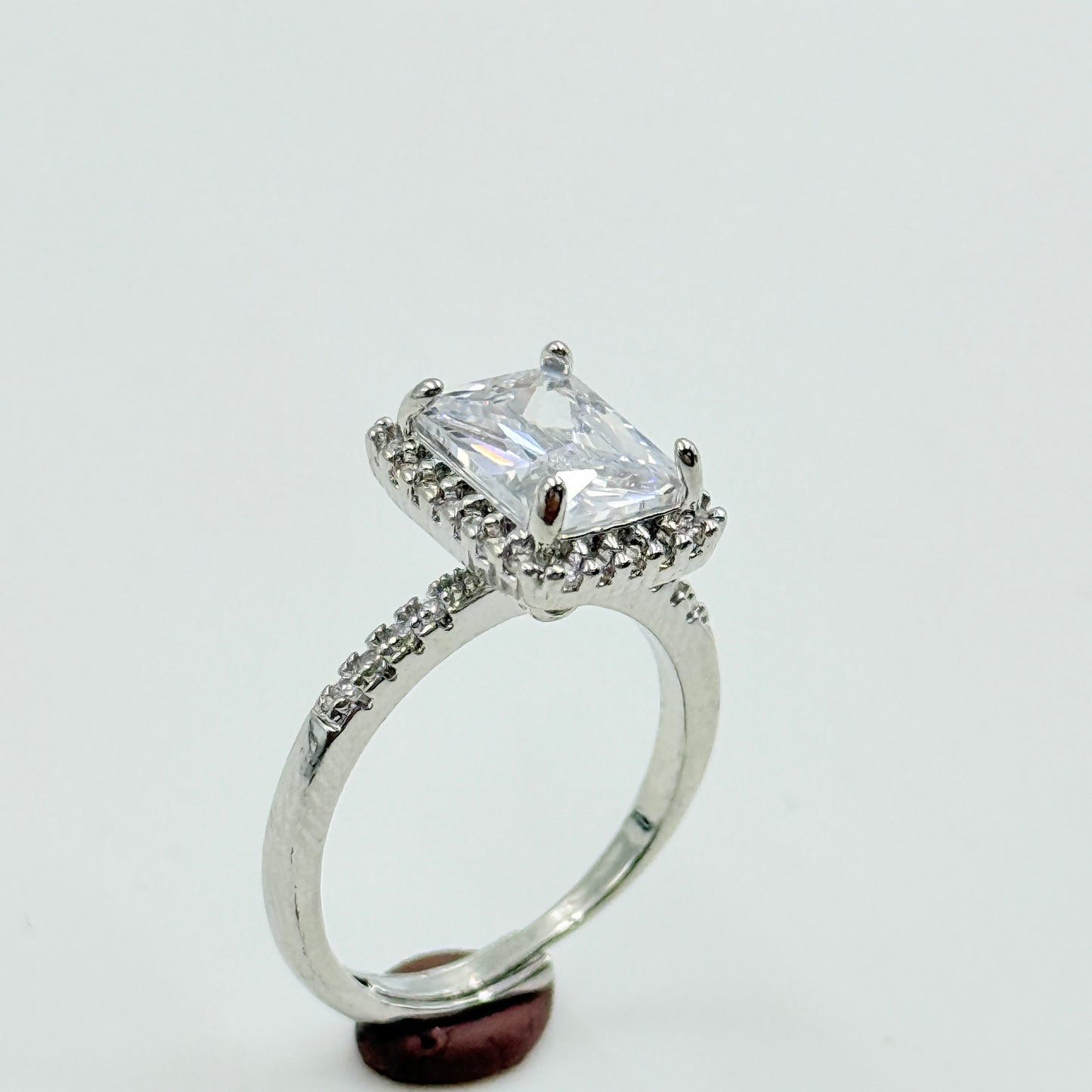 Diamond Ring 18k White Gold Plated