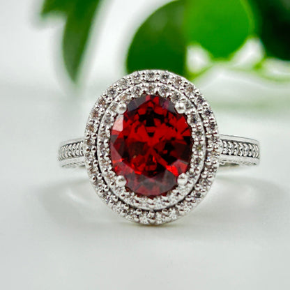 Women's Ruby Ring - Silver Ruby Ring