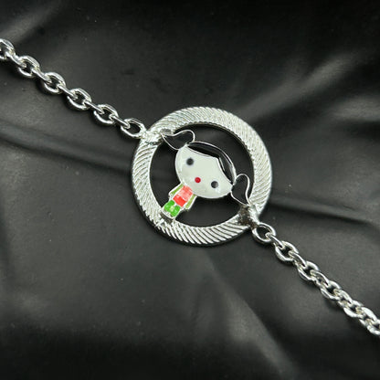 Silver Baby Doll Bracelet for Kids 5.5"