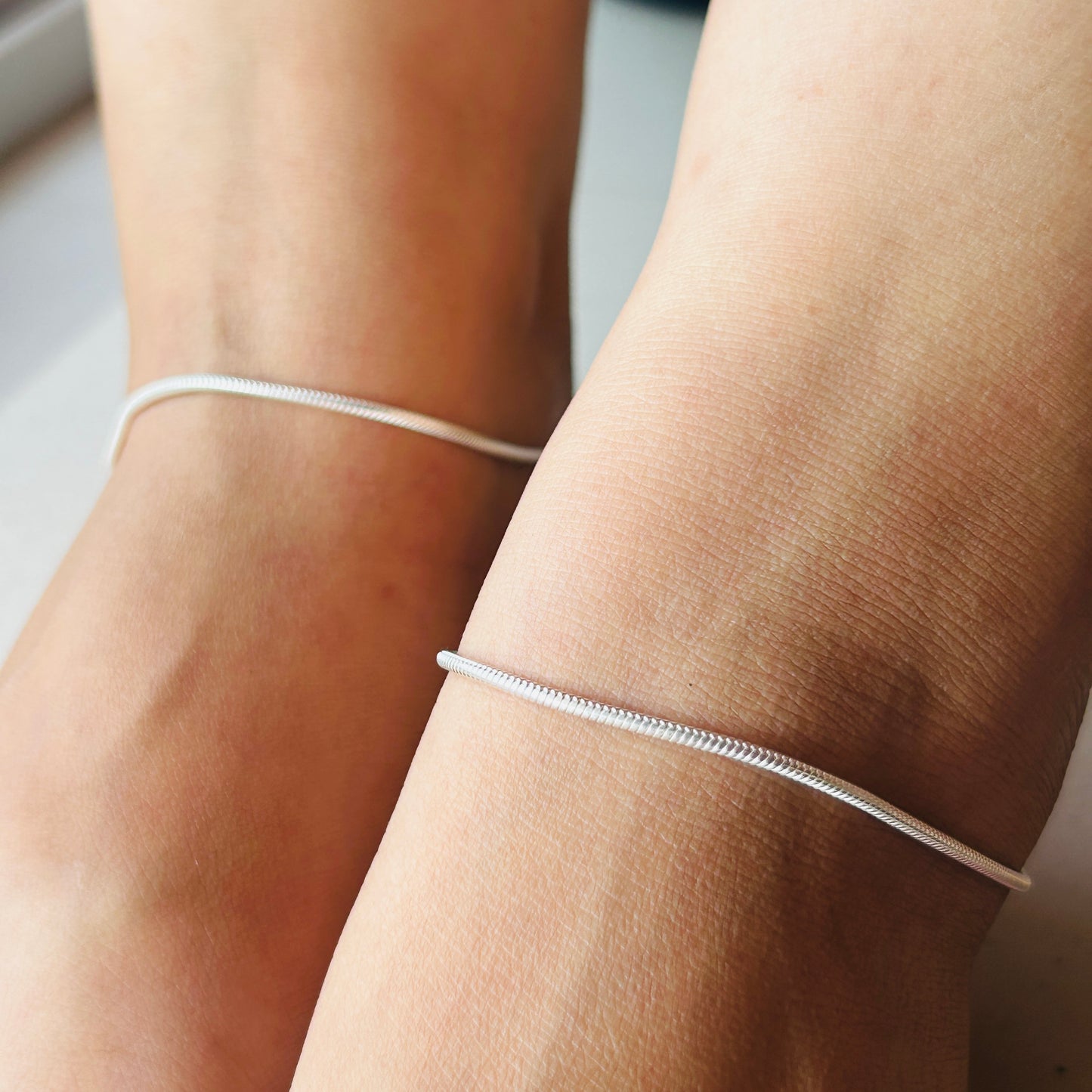 Silver Anklet - Flat silver Anklet