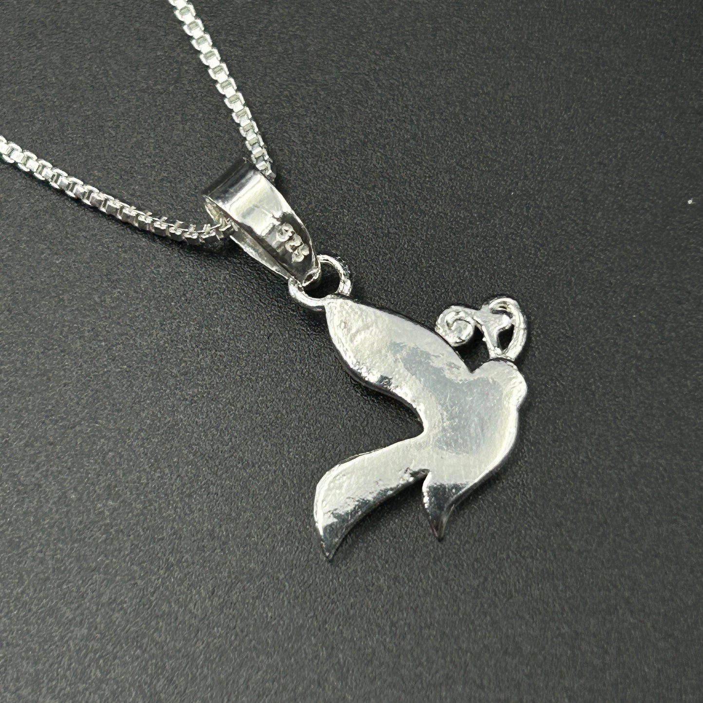 Kids Silver Pendant - Half Butterfly (Cyan)