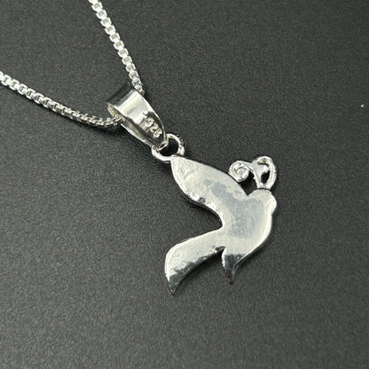 Kids Silver Pendant - Half Butterfly (Cyan)