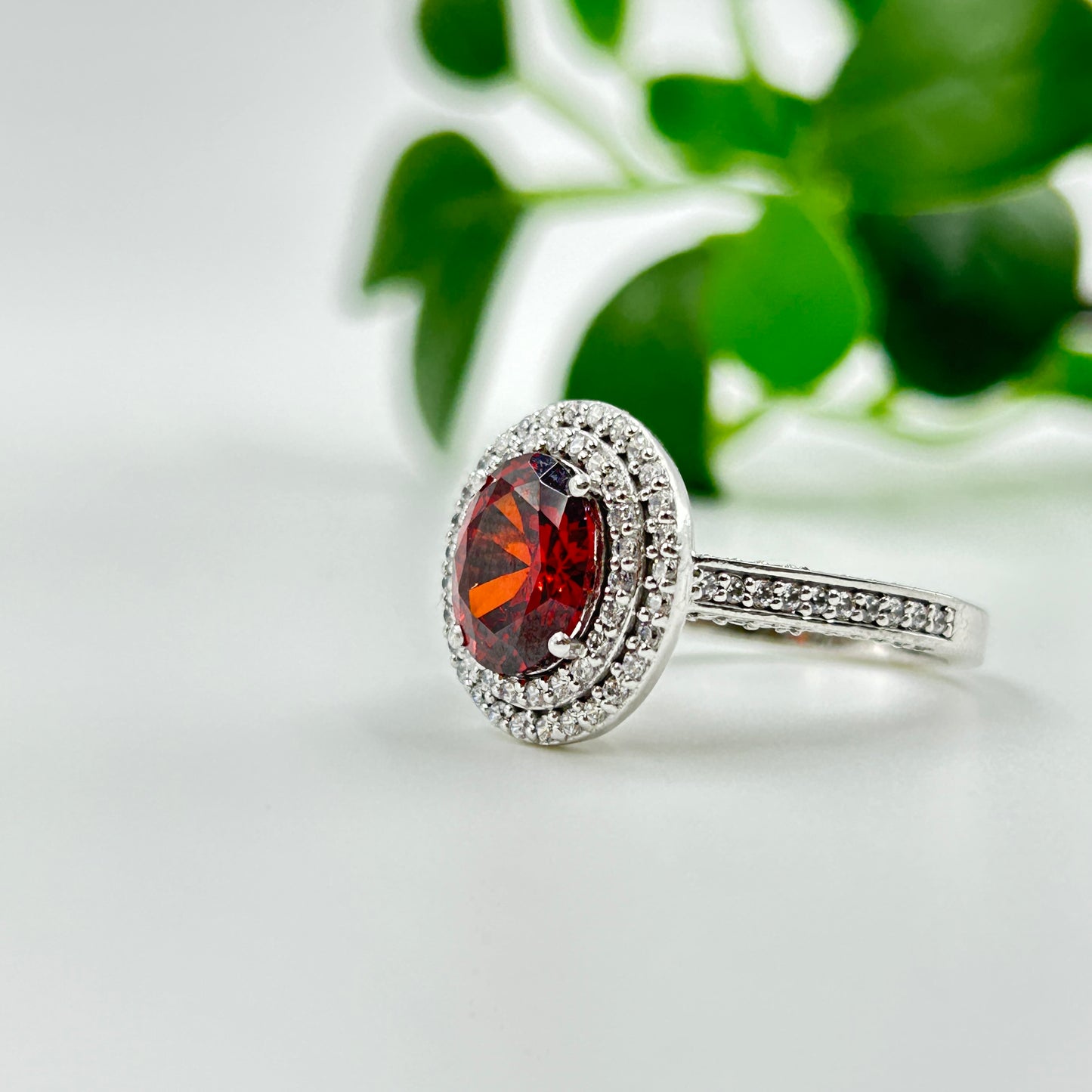 Women's Ruby Ring - Silver Ruby Ring