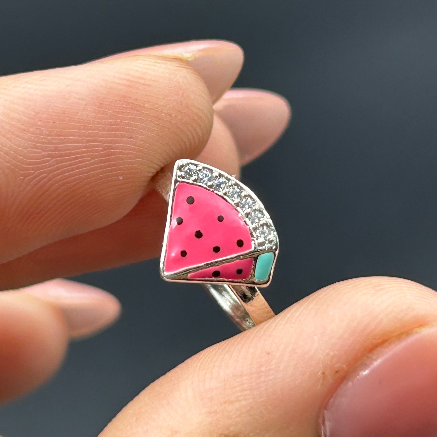 Kids Silver Ring - Watermelon Ring