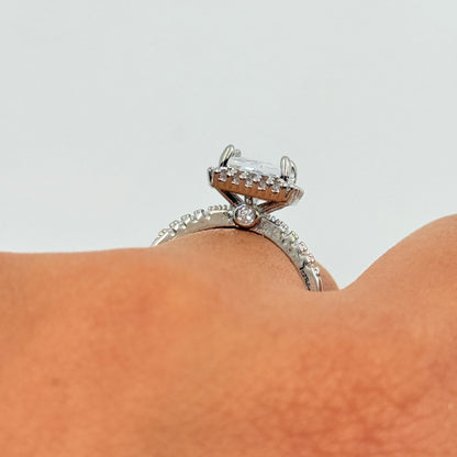 Diamond Ring 18k White Gold Plated