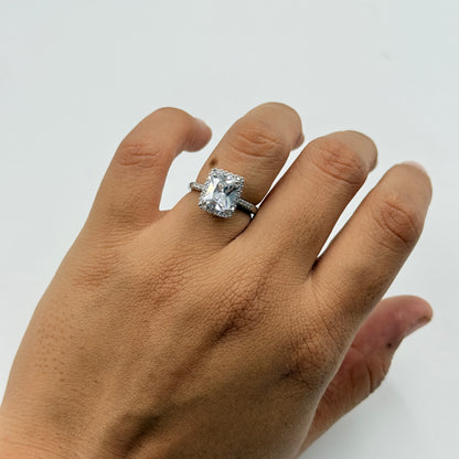 Diamond Ring 18k White Gold Plated