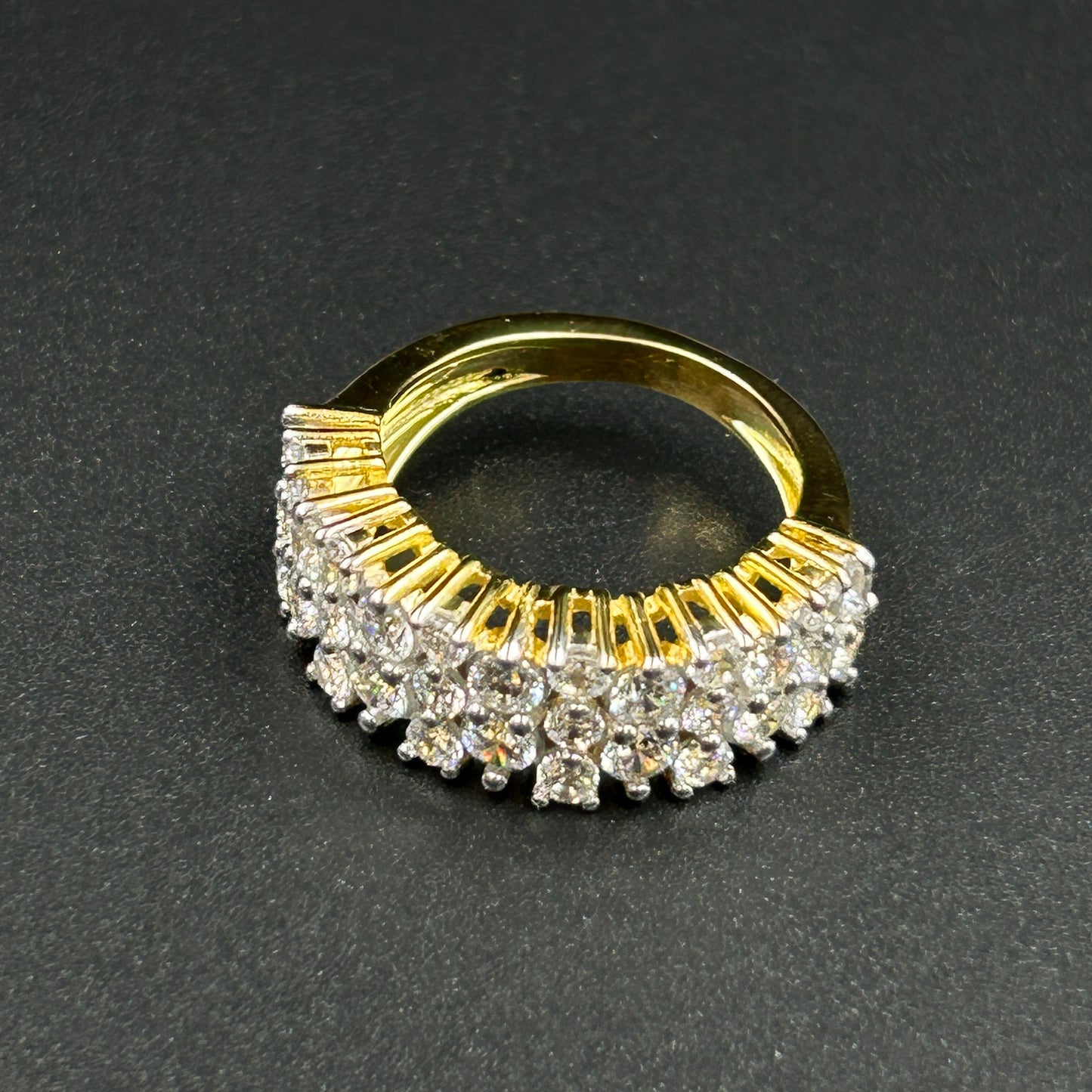 Modern Yellow Gold Ring - Silver