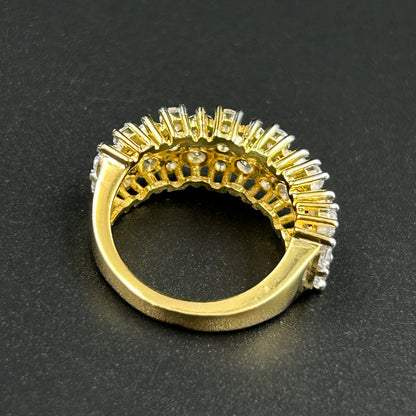 Modern Yellow Gold Ring - Silver