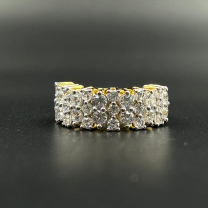 Modern Yellow Gold Ring - Silver