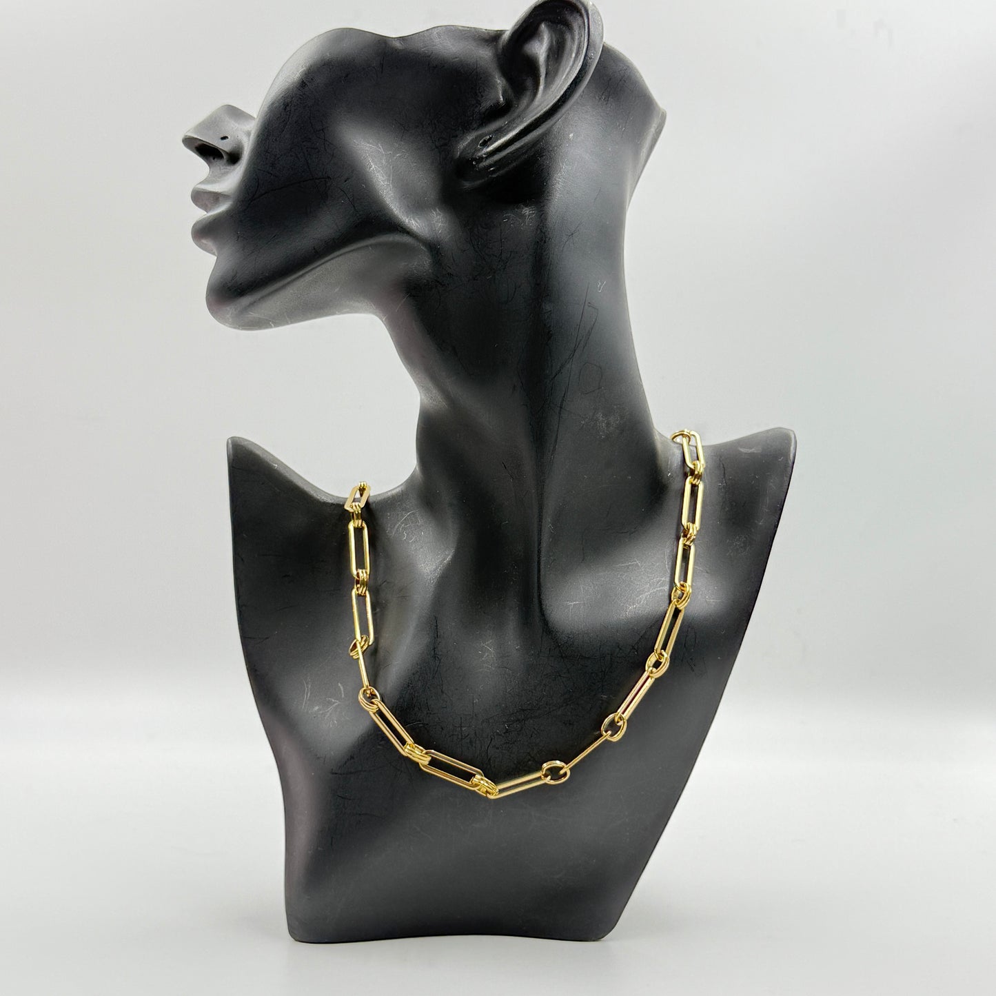 Yellow Gold Stainless steel Paperclip Chain for Women