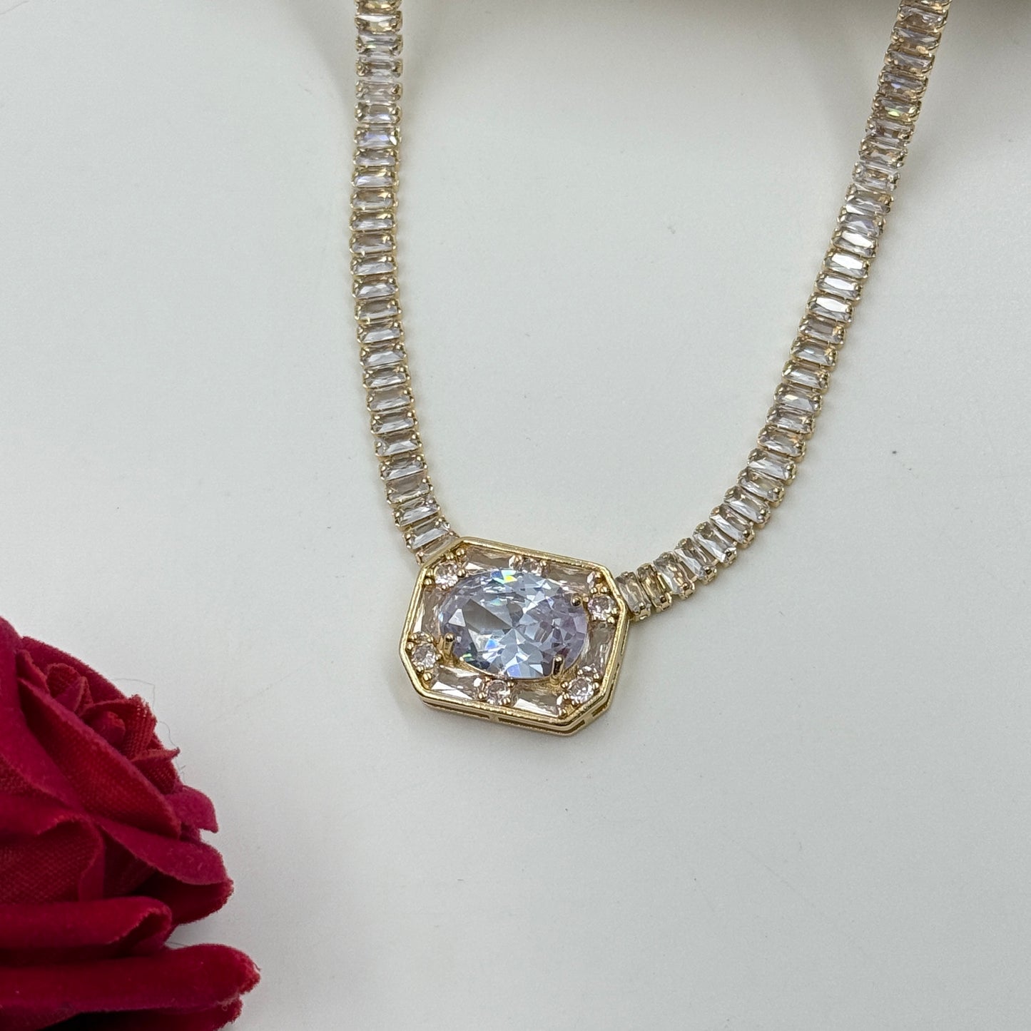 Women's Diamond Necklace - Stainless Stell