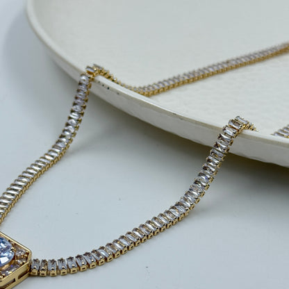 Women's Diamond Necklace - Stainless Stell