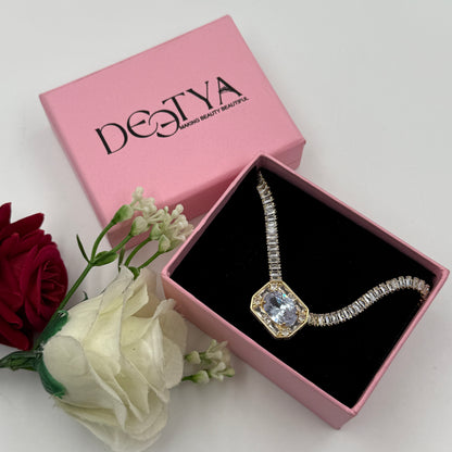 Women's Diamond Necklace - Stainless Stell