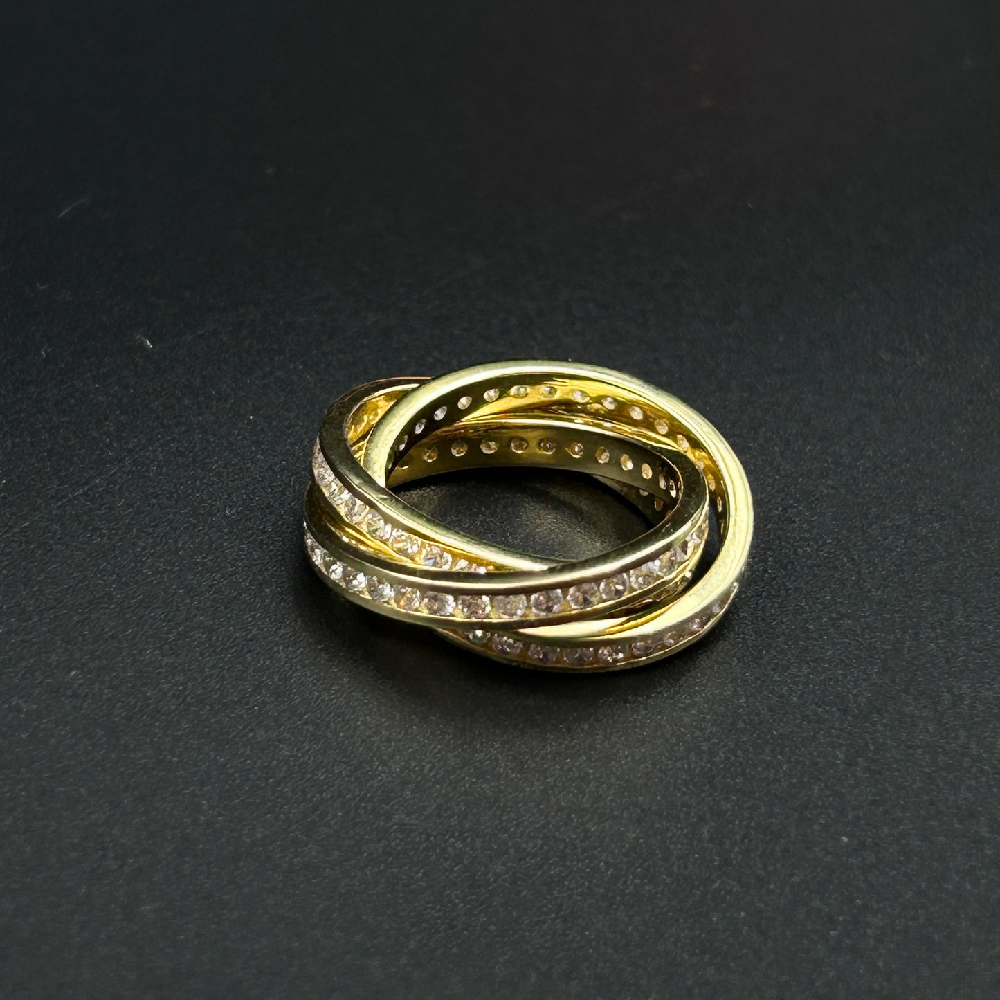 Yellow Gold TRINITY Ring - Pure Silver