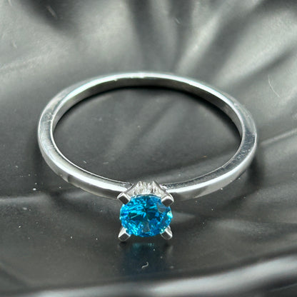 Blue Stone Minimal Ring - Pure Silver