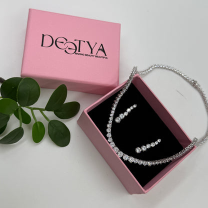 Diamond Necklace Set For Women - Real Silver