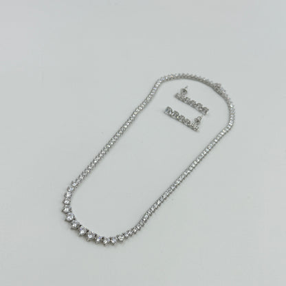 Diamond Necklace Set For Women - Real Silver