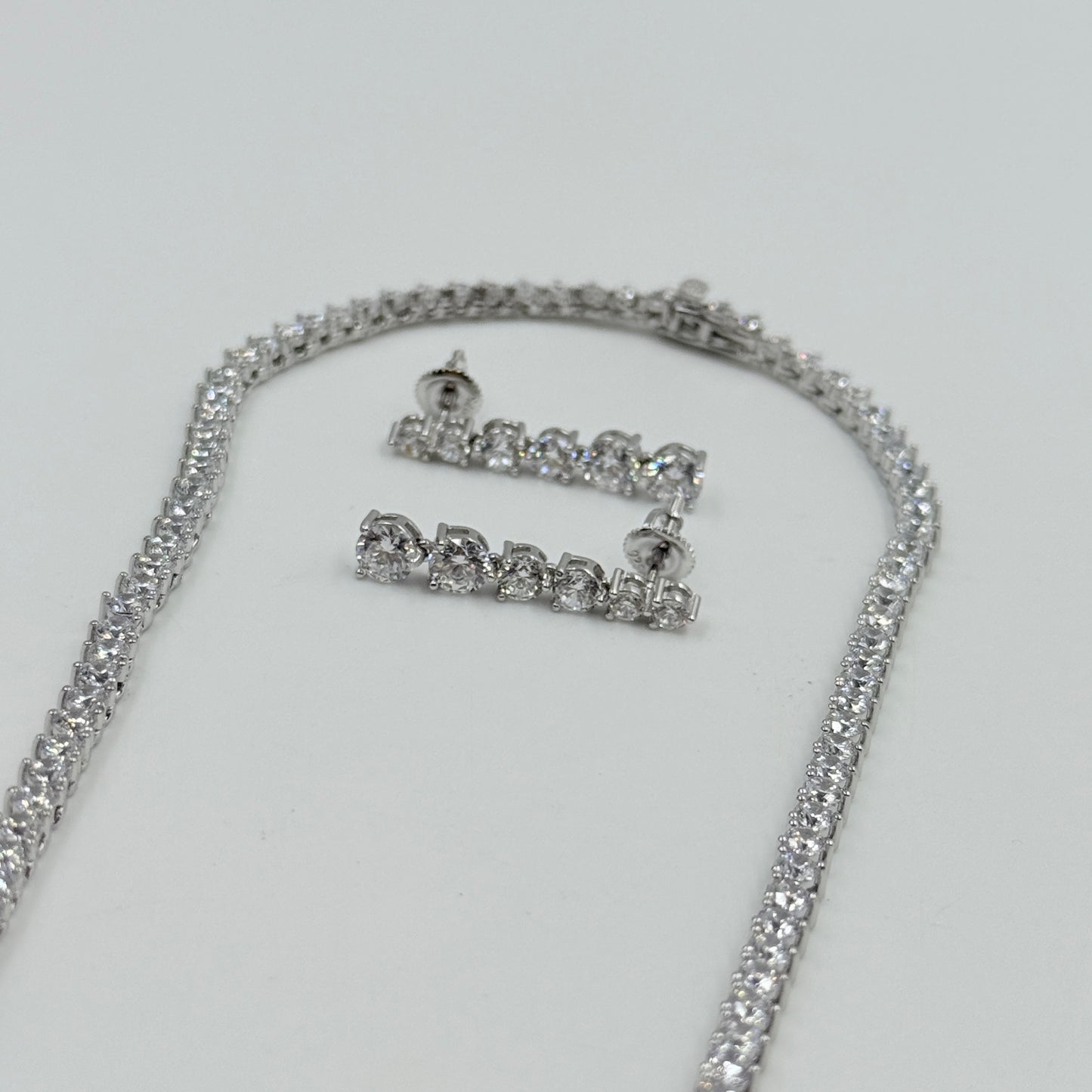 Diamond Necklace Set For Women - Real Silver