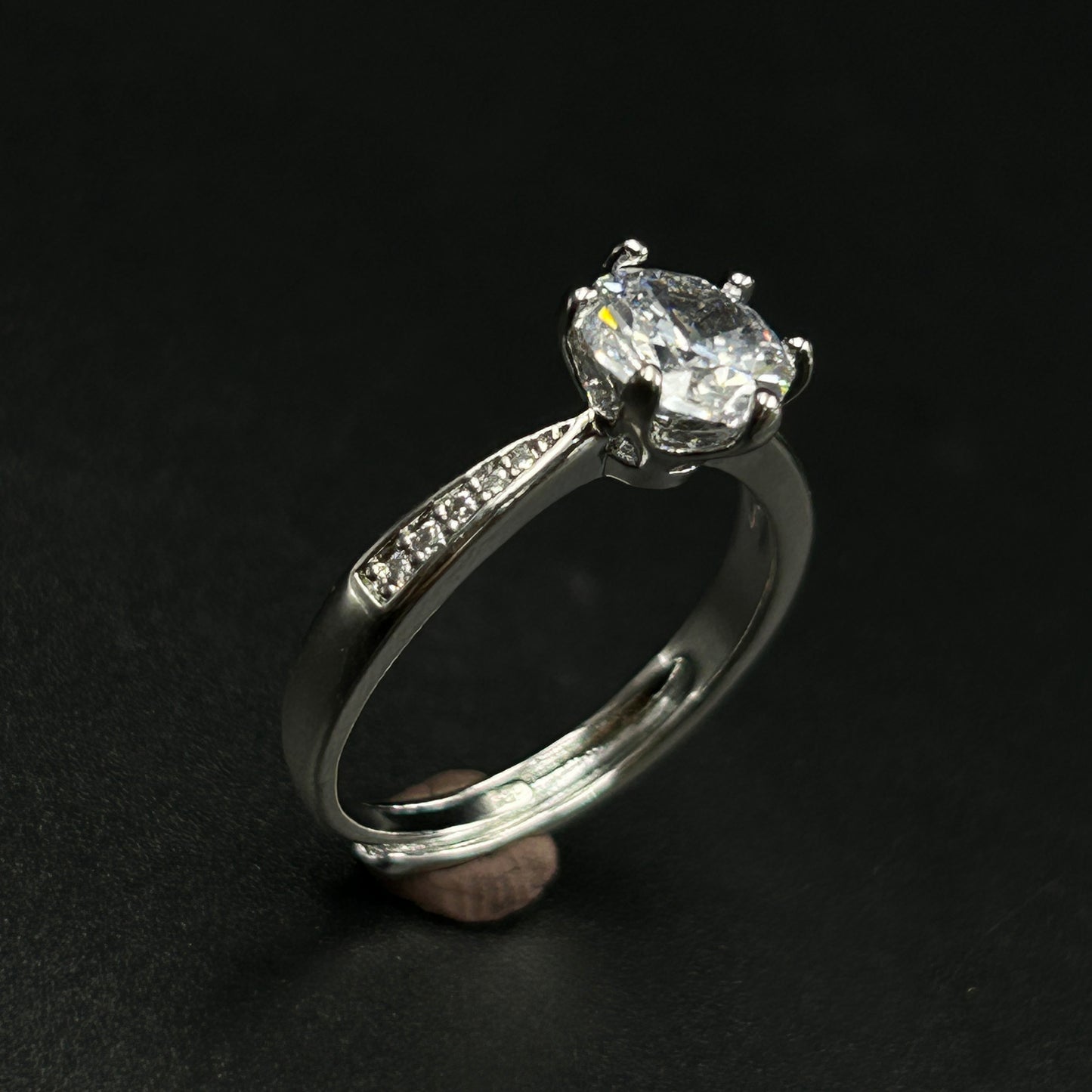 18k white gold plated ring