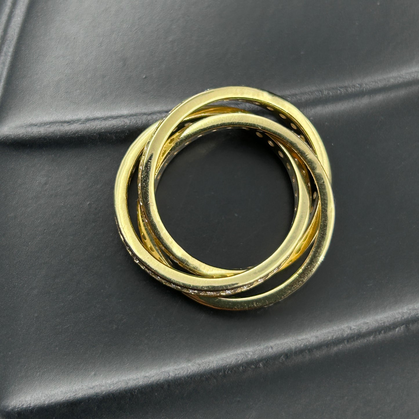 Yellow Gold TRINITY Ring - Pure Silver