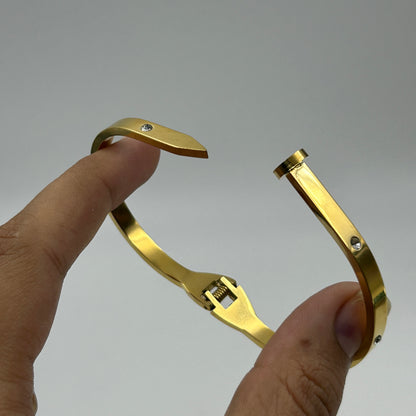 Diamond 18k Yellow Gold Plated Nail Bracelet/Kada