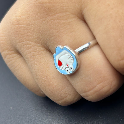 Doremon Ring - Adjustable Kids Silver Ring