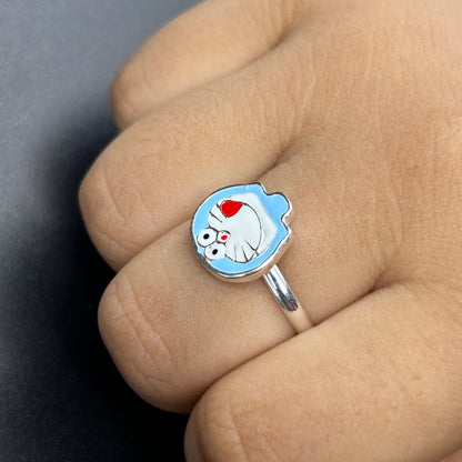 Doremon Ring - Adjustable Kids Silver Ring