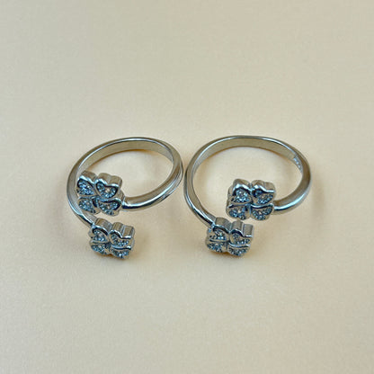 Silver Flower Toe Ring - 925 Silver Toe Rings