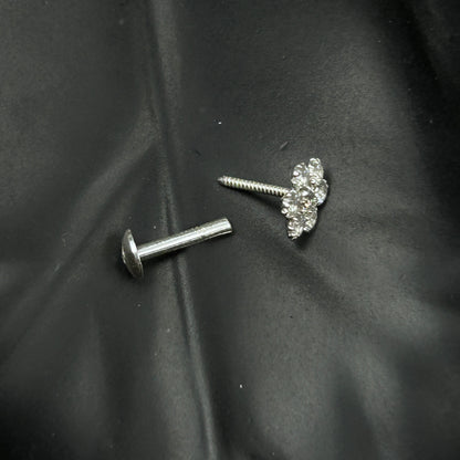 Silver Nose Pin - Flower Nose Pin