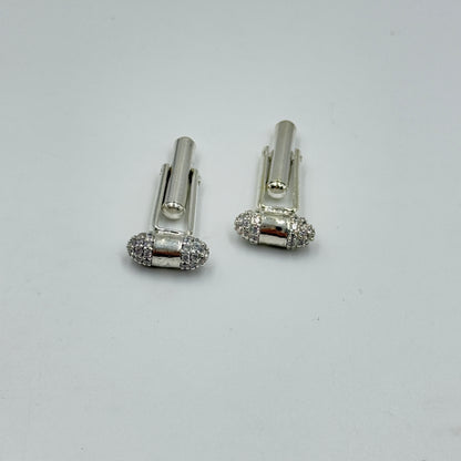 14K White Gold Men's Cufflink