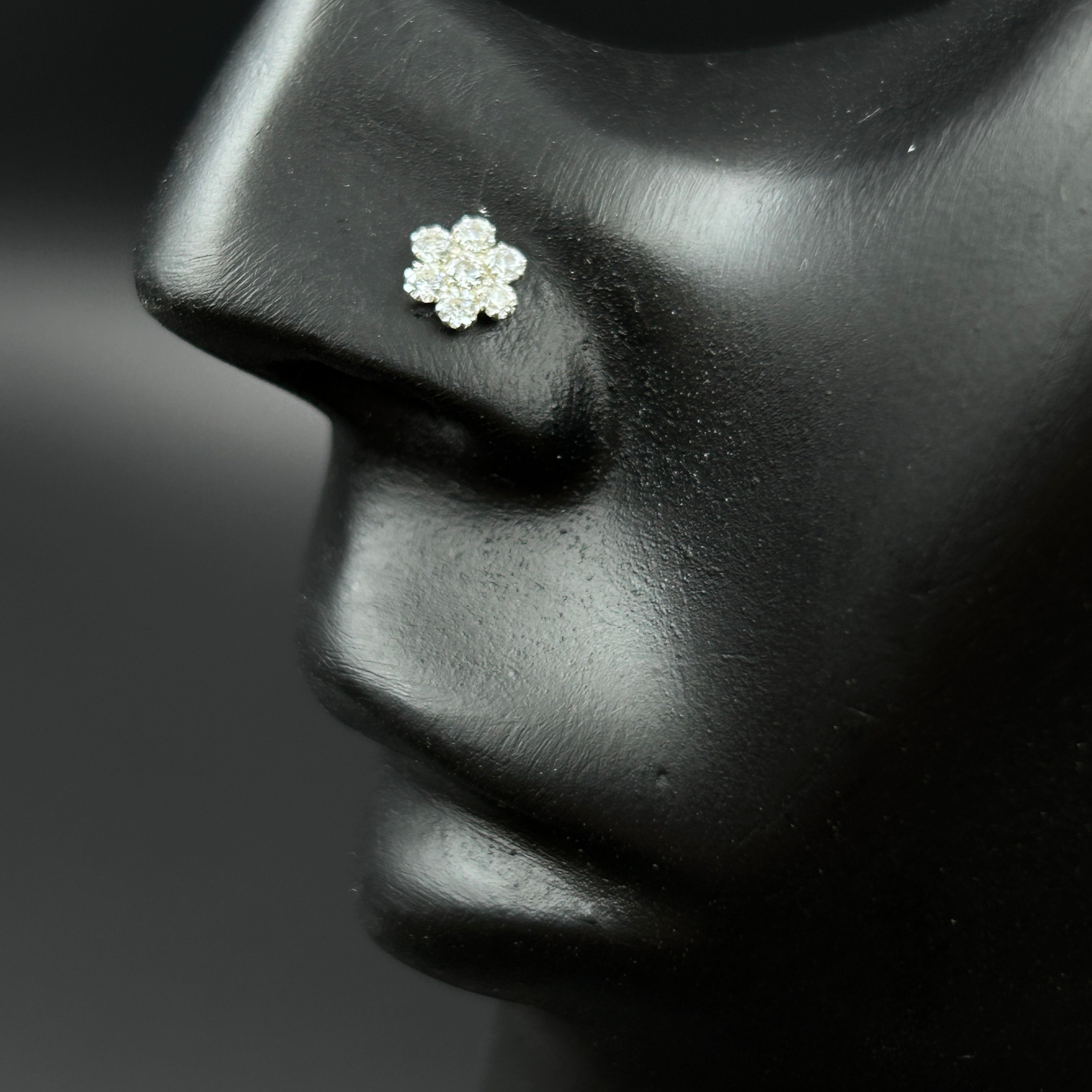 Flower Node Pin Silver Nose Pin - Flower Nose Pin – Deetya
