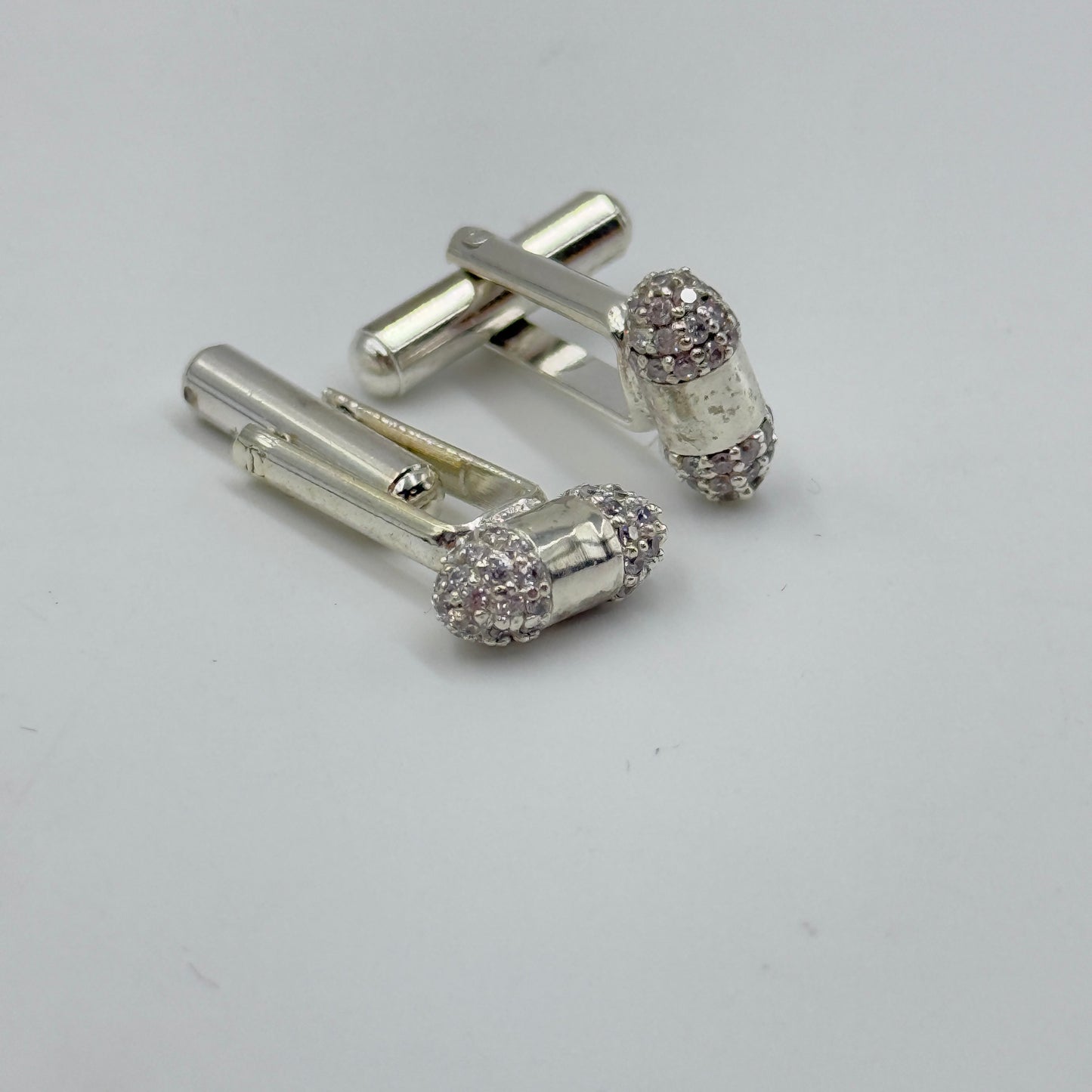 14K White Gold Men's Cufflink