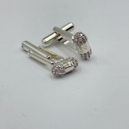 14K White Gold Men's Cufflink