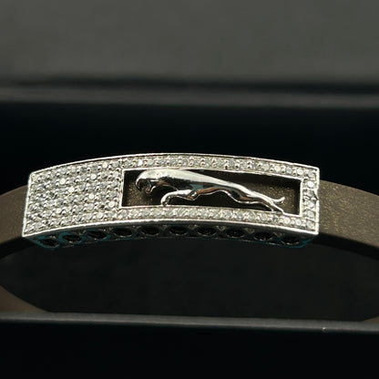 Pure Silver Couple Bracelet/Band - Brown Band