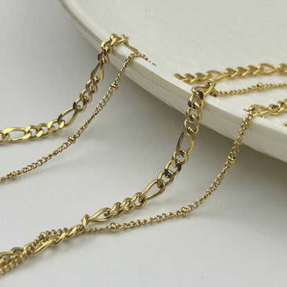 Double  Layered Shell necklace 18k Yellow Gold Plated