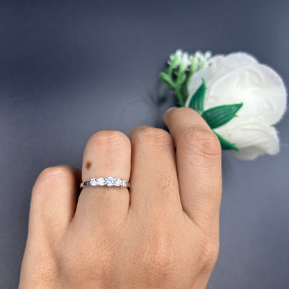 Five Stone Pure Silver Ring